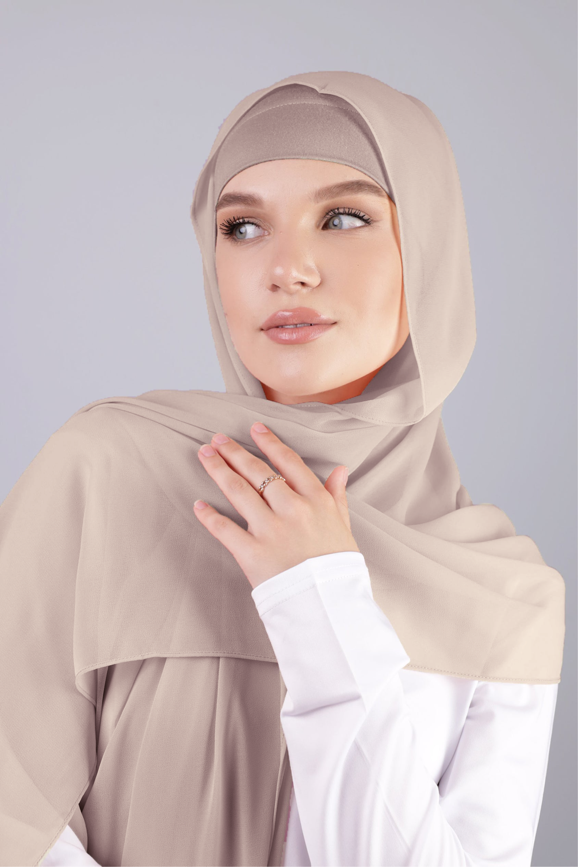 Chiffon Hijab Set – Stone