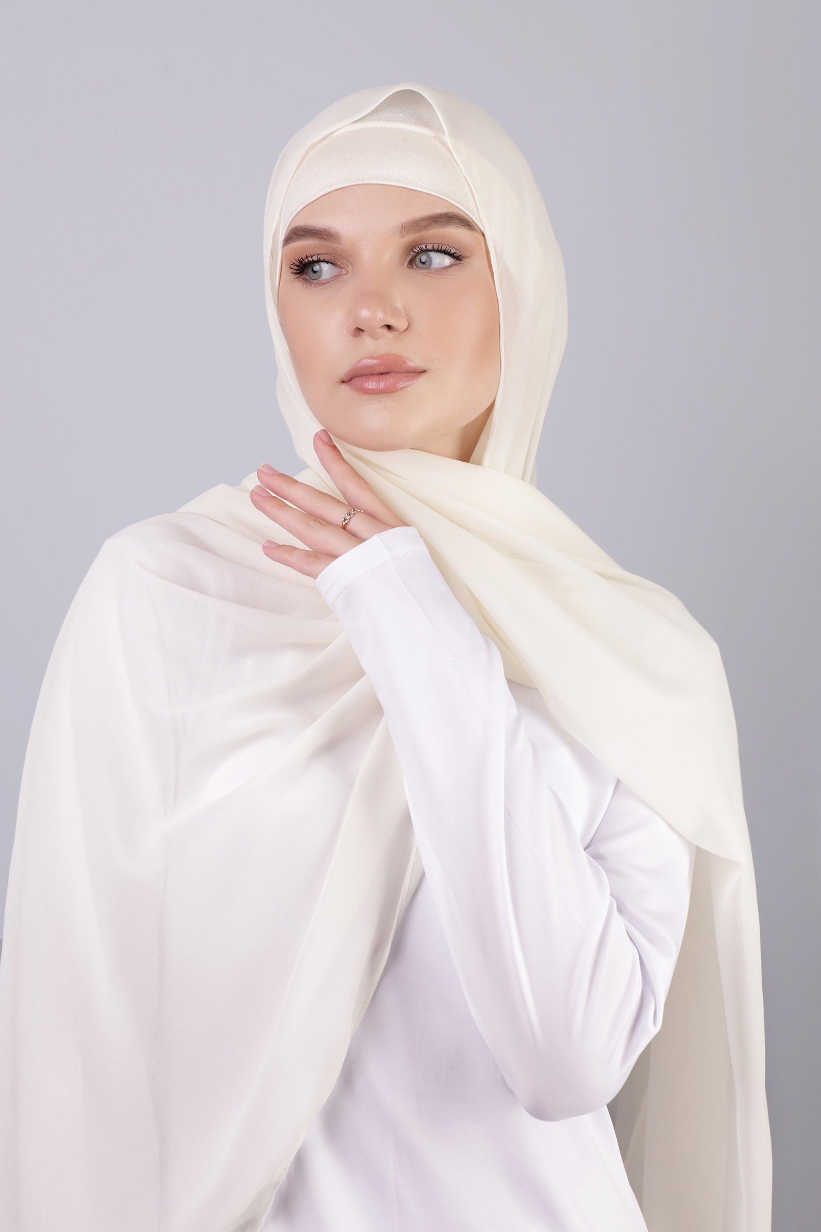 Chiffon Hijab Set – Ivory