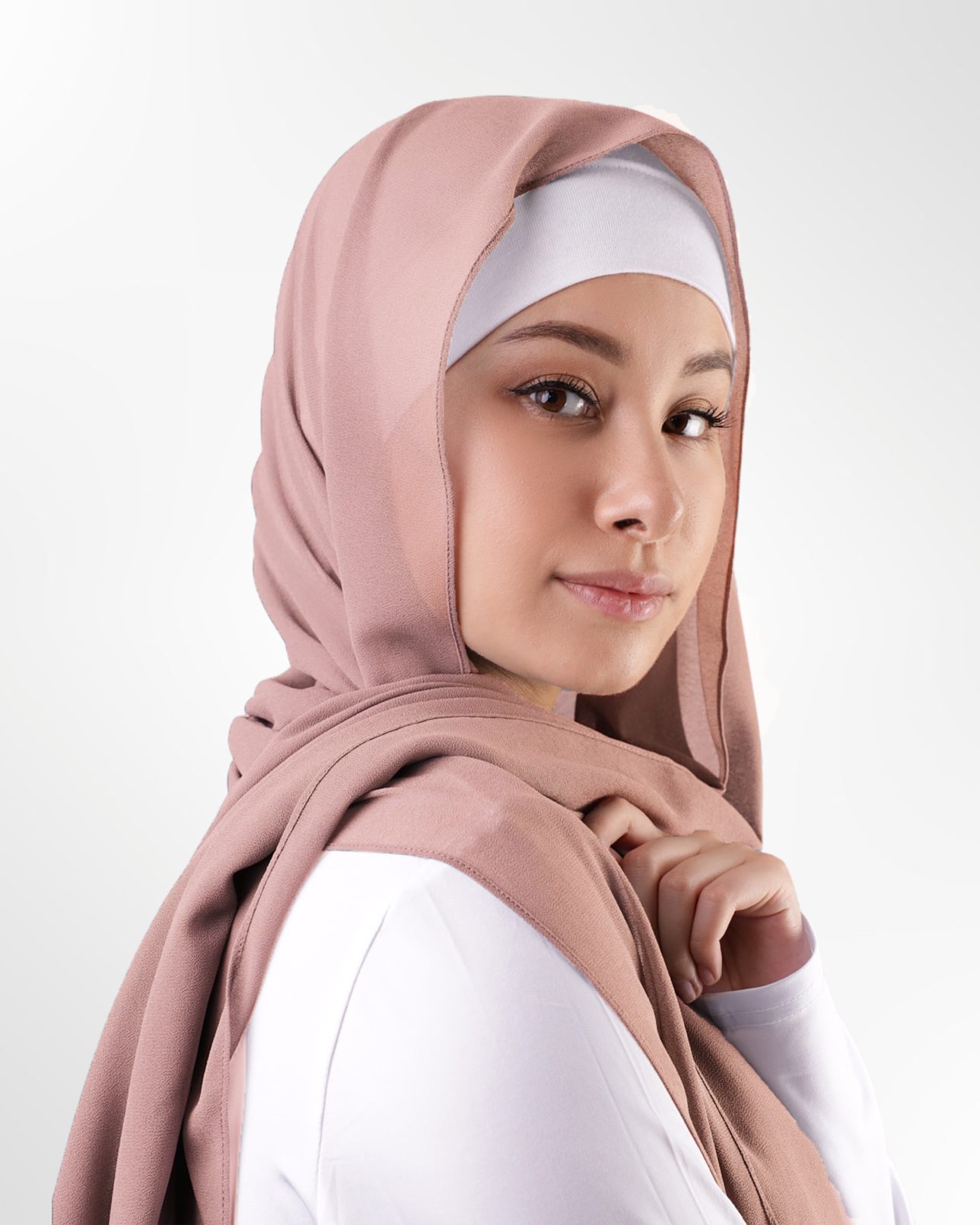 Georgette Chiffon Hijab – Medium Pearwood - Modern Abayati