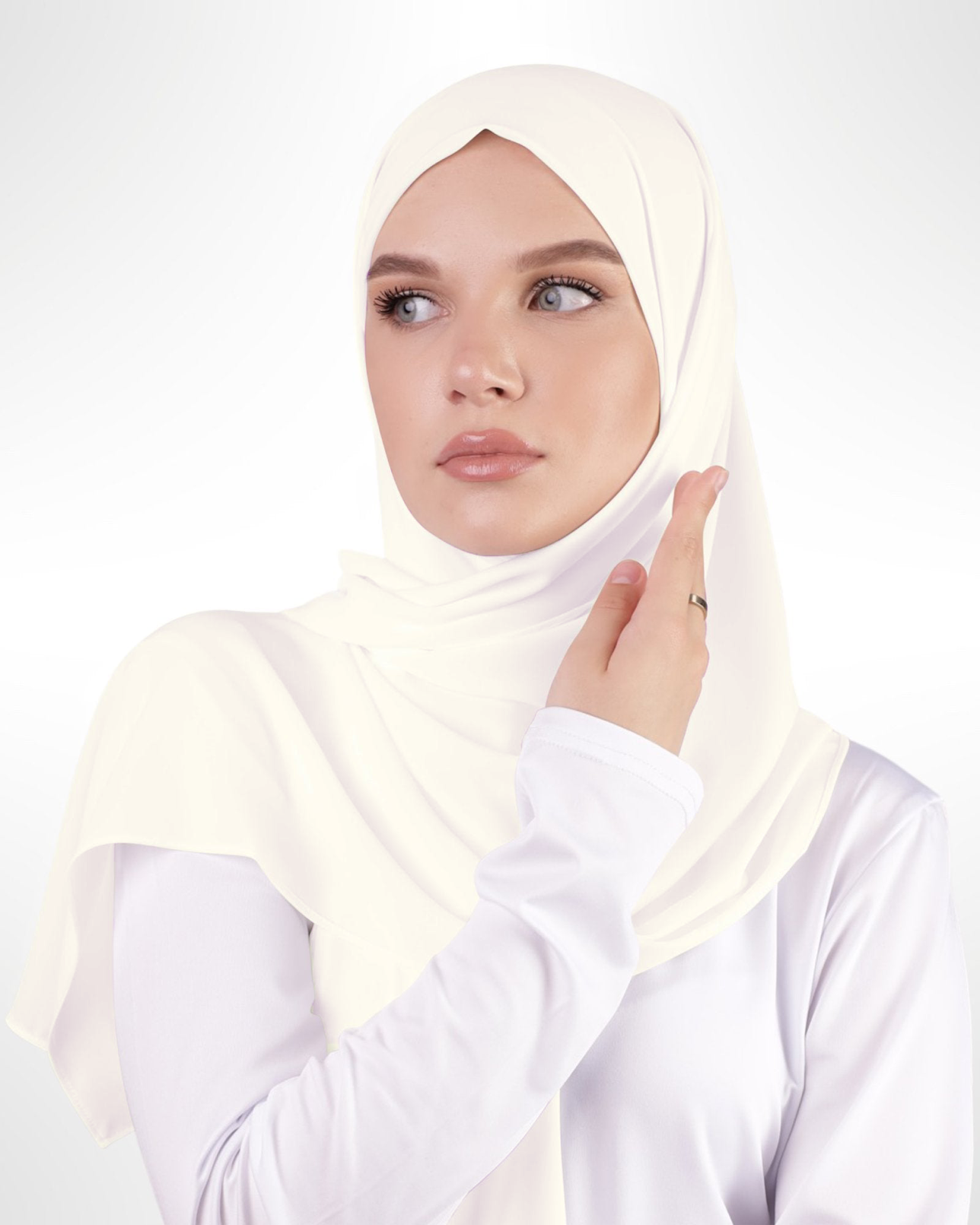 Premium Chiffon Hijab – Ivory - Modern Abayati