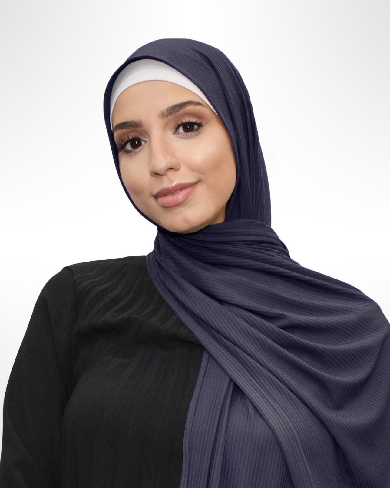 Ribbed Jersey Hijab – Oxford Blue - Modern Abayati