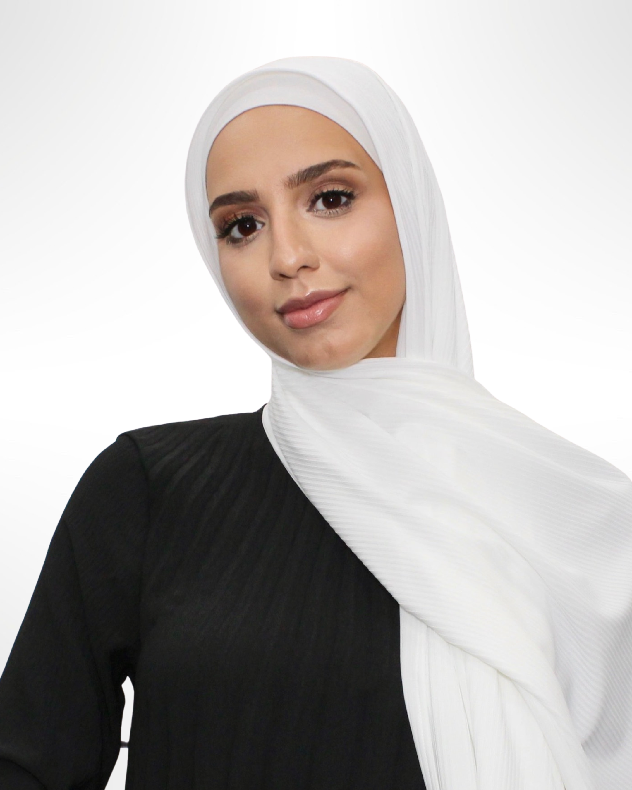 Ribbed Jersey Hijab – White - Modern Abayati