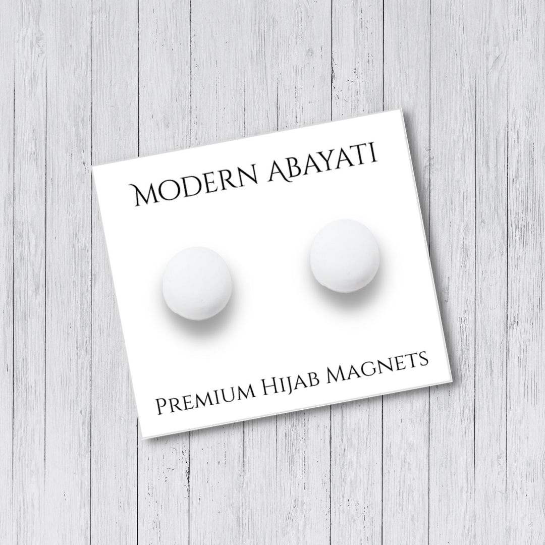 HIJAB MAGNETS - WHITE MATTE - Modern Abayati