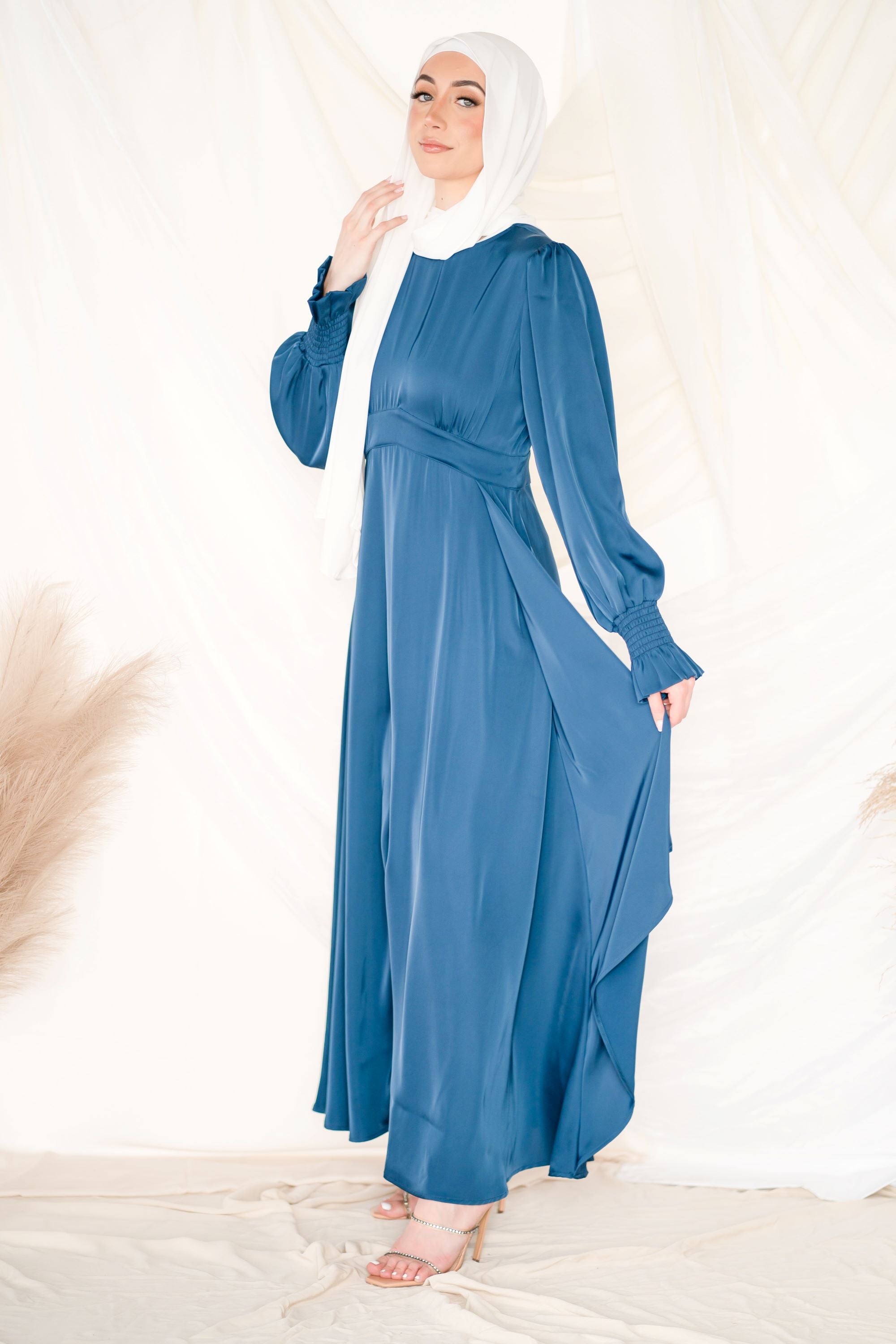 Luna Ruffle Maxi Dress - Nile Blue