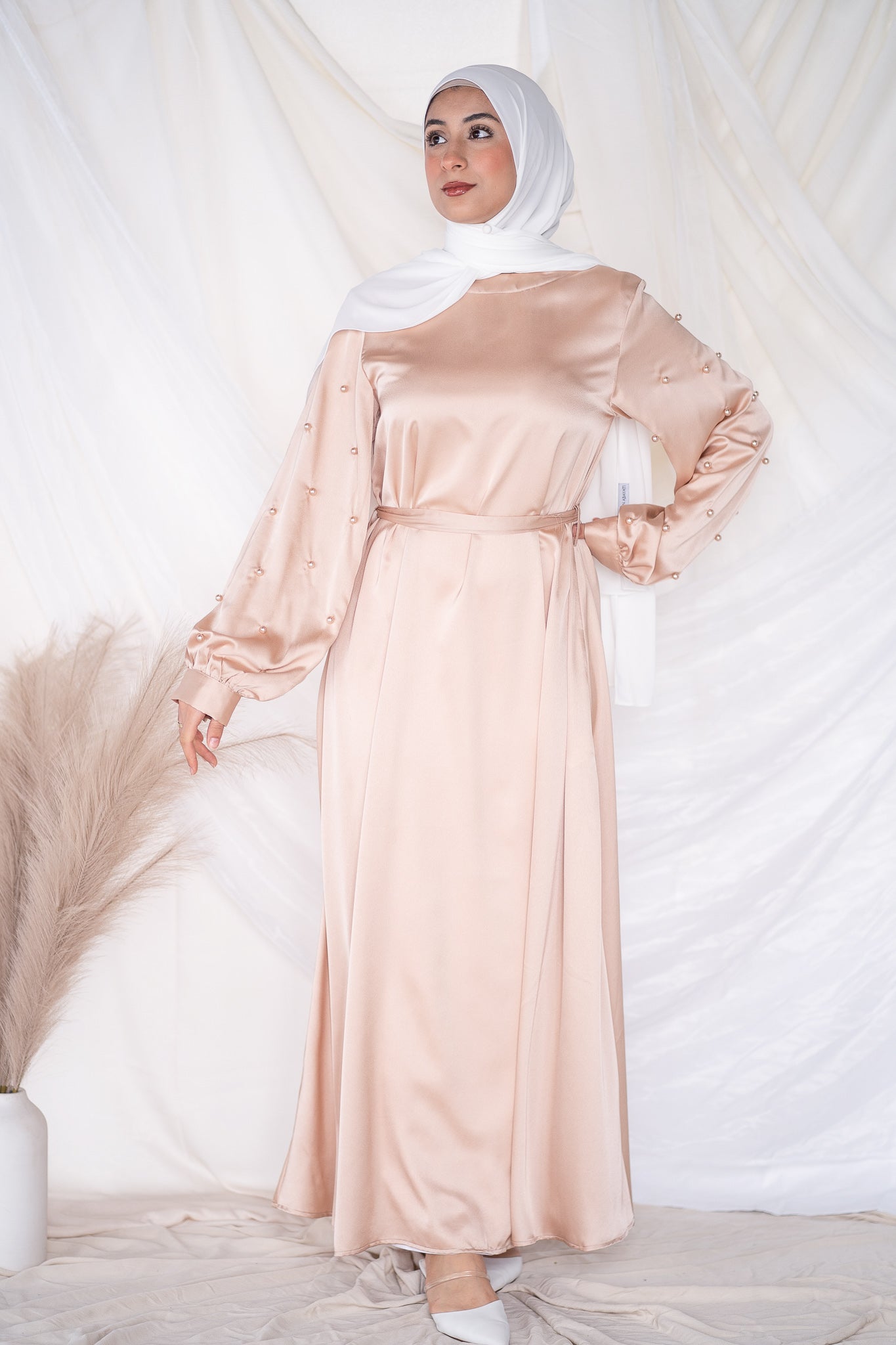 Amber Pearl Dress - Sepia
