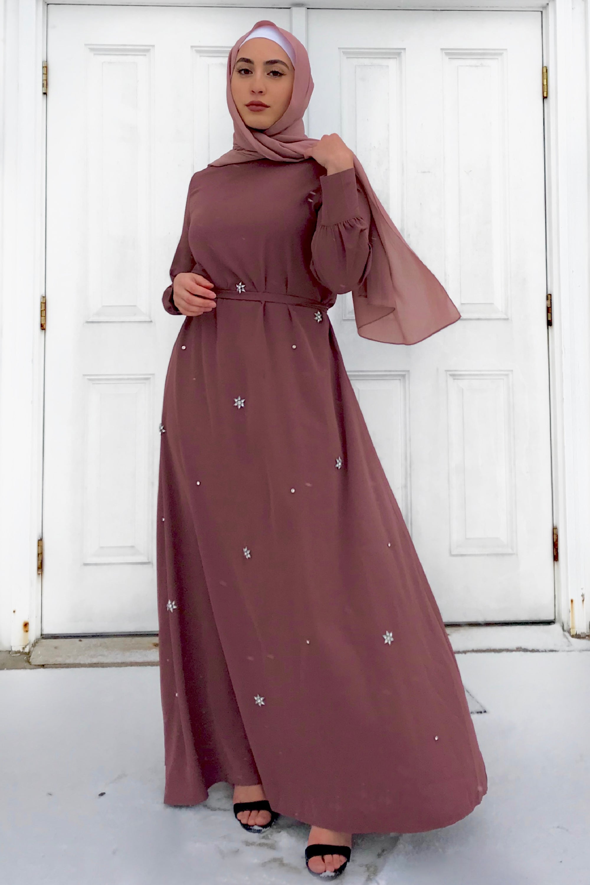 Rosewood Crystal Maxi Dress - Modern Abayati