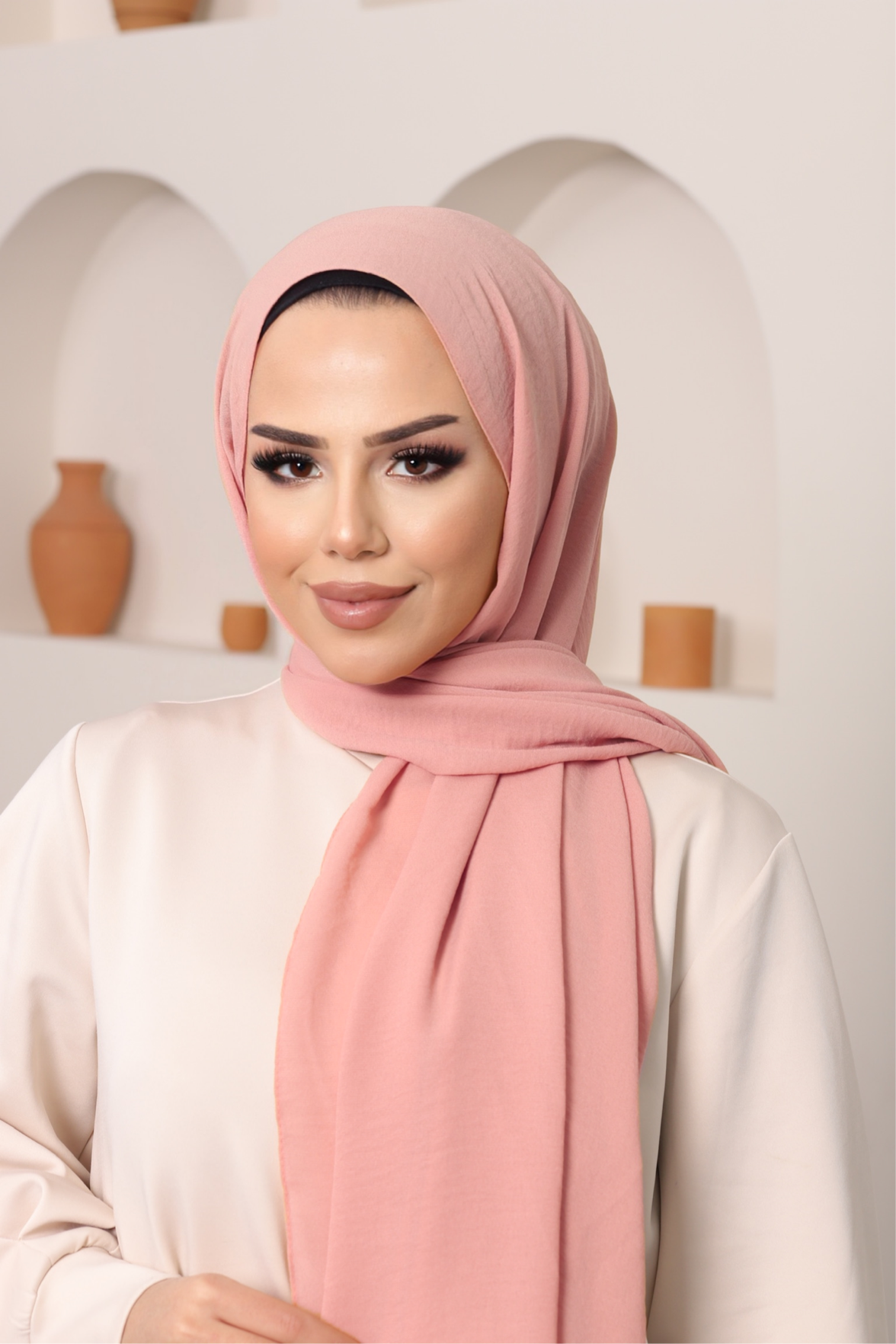 Premium Crinkle Hijab - Dusky Pink - Modern Abayati