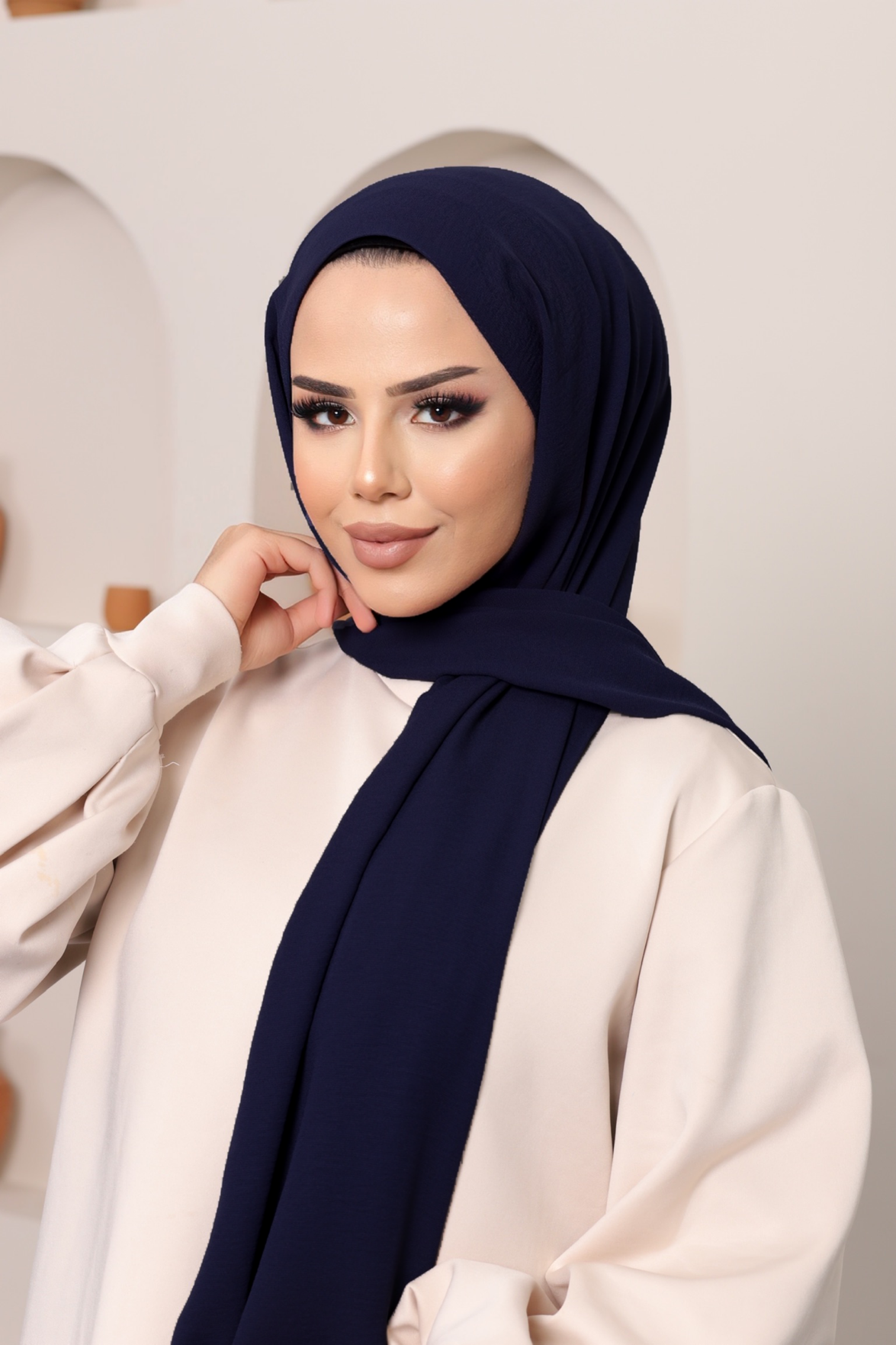Premium Crinkle Hijab - Blue Charcoal - Modern Abayati